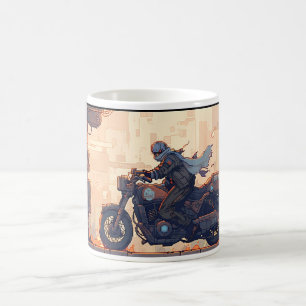 ピクセルアートのライダー コーヒーマグカップ
