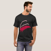 ピクセルアートの赤いエビの可愛いヒゲ Tシャツ (正面フル)