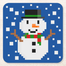 ピクセルアートの雪だるま1