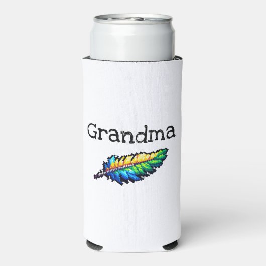 ピクセルアートオウムパーソナライズされた スリム缶クーラー (Seltzer裏面)