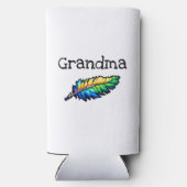 ピクセルアートオウムパーソナライズされた スリム缶クーラー (裏面)