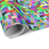 ピクセルアートカラフル正方形 ラッピングペーパー (ロールコーナー)