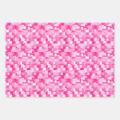 ピクセルアートガールズピンクの誕生日パーティー ラッピングペーパーシート (正面2)