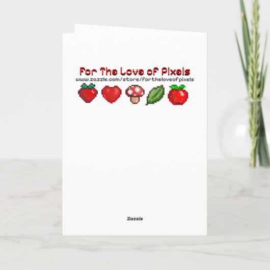 ピクセルアートキャッツと花パーソナライズされた誕生日 カード (裏面)