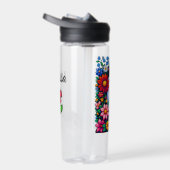 ピクセルアートキャット、子猫、花パーソナライズされた ウォーターボトル (右面)