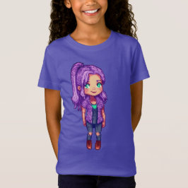 ピクセルアートキャラクター 紫髪 Tシャツ
