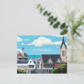 ピクセルアートクライストチャーチニュージーランド ポストカード (スタンド正面)