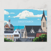 ピクセルアートクライストチャーチニュージーランド ポストカード (正面)