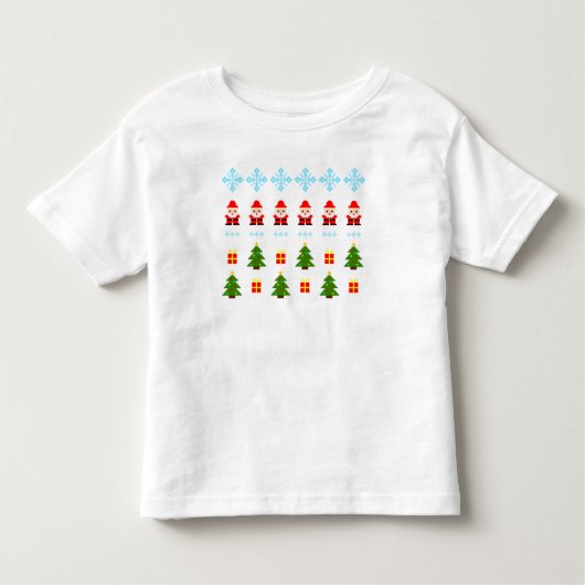 ピクセルアートクリスマス トドラーTシャツ (正面)