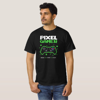 ピクセルアートゲーマー - スタートを押してプレイ Tシャツ
