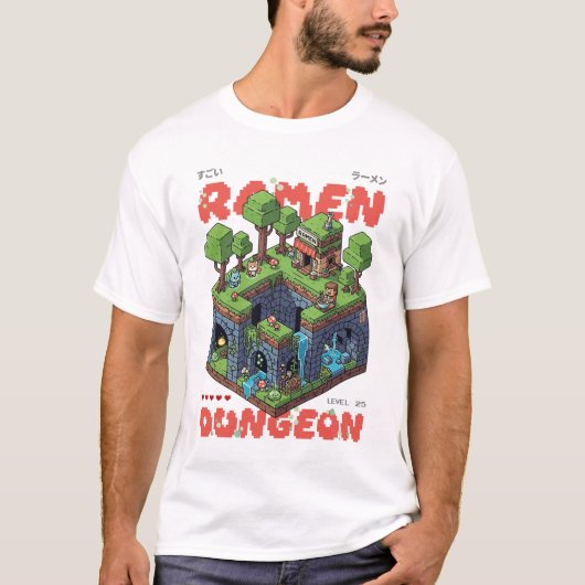 ピクセルアートコレクション – Ramen Dungeon Tシャツ (正面)