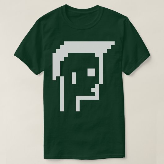 ピクセルアートショートモホーク白の黒いToolCtypt N Tシャツ (デザイン正面)