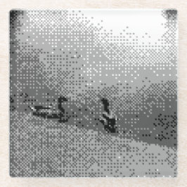 ピクセルアートダック ガラスコースター