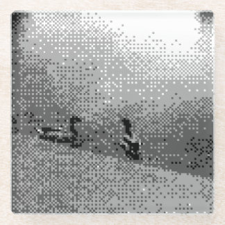 ピクセルアートダック ガラスコースター