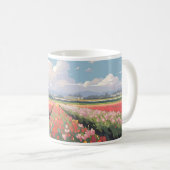 ピクセルアートチューリップ農業 コーヒーマグカップ (正面右)