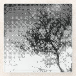 ピクセルアートツリー ガラスコースター