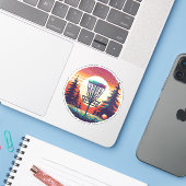 ピクセルアートディスクゴルフコース シール (ノートパソコンとiPhone)