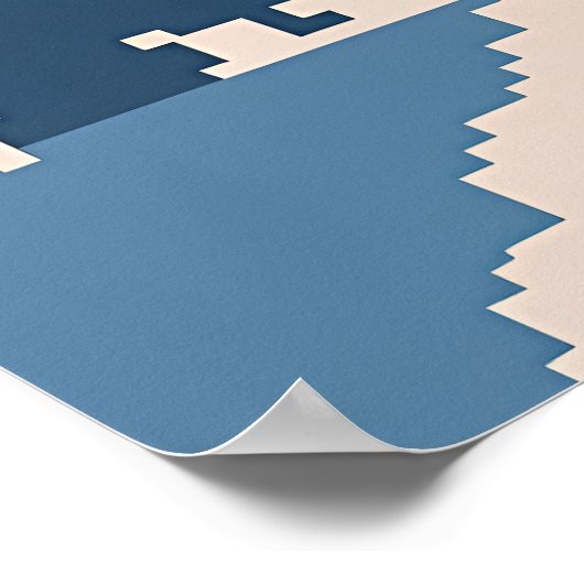 ピクセルアートハウリングオオカミ ポスター (角)