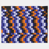 ピクセルアートフリースブランケット – ブルース、オレンジ&アース フリースブランケット (正面(横))