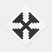 ピクセルアートブラッククロスシンボル スタンダードランチョンナプキン (角)