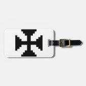 ピクセルアートブラッククロスシンボル ラゲッジタグ (正面横)
