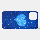 ピクセルアートブルーハートレトロゲーマーラブ Case-Mate iPhoneケース (裏面 (横))