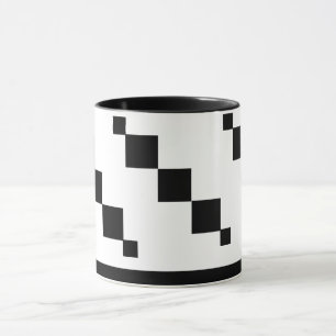 ピクセルアートマグカップ – 白黒ミニマリストスタイル マグカップ