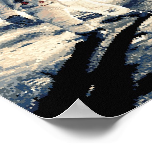 ピクセルアートムーンマン(ピクセル単位の履歴) ポスター (角)