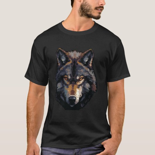 ピクセルアートラバー – ウルフパパママ Tシャツ (正面)