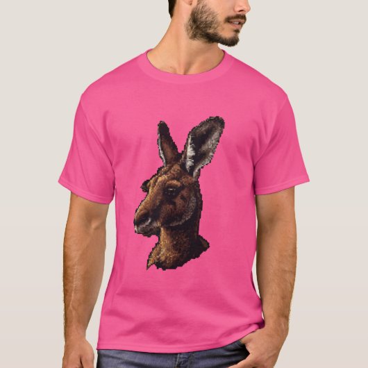 ピクセルアートラバー – カンガルーパパママ Tシャツ (正面)