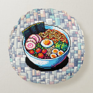 ピクセルアートラーメン ラウンドクッション