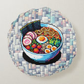 ピクセルアートラーメン ラウンドクッション (裏面)