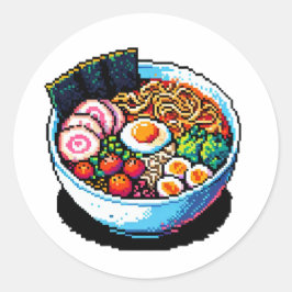 ピクセルアートラーメン ラウンドシール