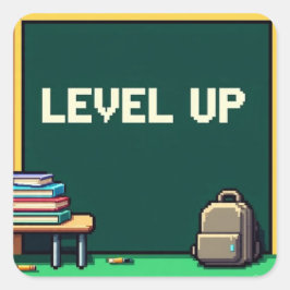 ピクセルアートレベルアップ勉強スクエア スクエアシール