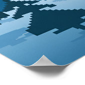 ピクセルアートローンウルフ月の下 ポスター (角)