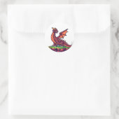 ピクセルアートヴィンテージドラゴン ラウンドシール (バッグ)