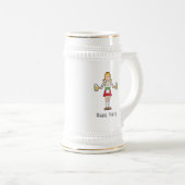 ピクセルアート女性オクトーバーフェストビールスタイン ビールジョッキ (正面右)