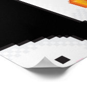 ピクセルアート幽霊：ハロウィンパターン ポスター (角)