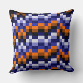 ピクセルアート装飾用クッション – ブルース、オレンジ&アース クッション (裏面)