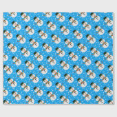 ピクセルアート雪だるま ラッピングペーパー (フラット)