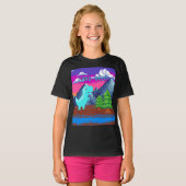ピクセルアート風の面白い恐竜イラスト Tシャツ (正面フル)