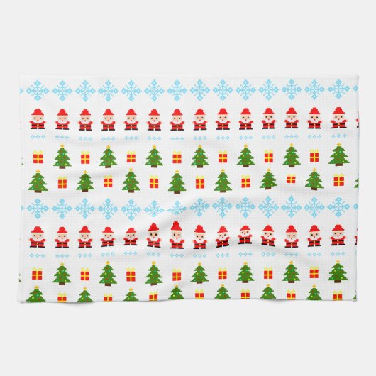 ピクセルアート クリスマス キッチンタオル (横)
