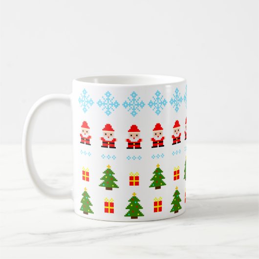 ピクセルアート クリスマス コーヒーマグカップ (左)