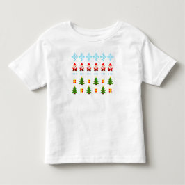 ピクセルアート クリスマス トドラーTシャツ