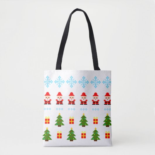 ピクセルアート クリスマス トートバッグ (正面)