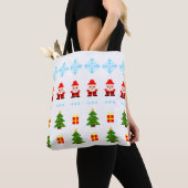 ピクセルアート クリスマス トートバッグ (クローズアップ)