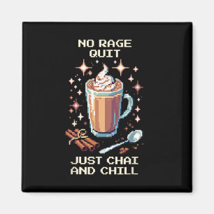 ピクセルアート ゲーマー デザイン Chai Chill 怒りの投了なし マグネット