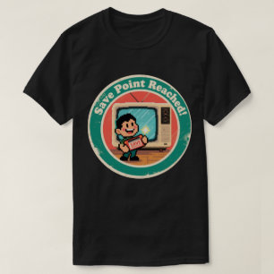 ピクセルアート セーブ カートリッジバッジ - ゲームの懐かしさ Tシャツ