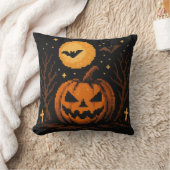 ピクセルアート ハロウィン パンプキン 枕 (ブランケット)