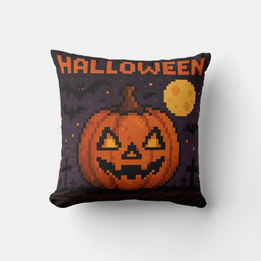 ピクセルアート ハロウィン 枕 (正面)
